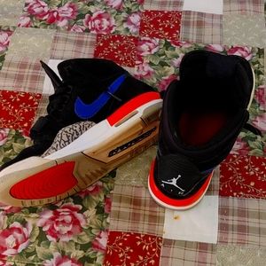 Jordans. Blue,black,orange